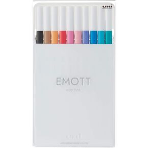 Uni EMOTT Fineliner Pen Set #2, 10-Colors