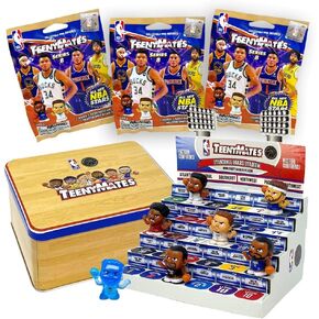 Teenymates Party Animal NBA Series 8 Collector Tin, 7 Figures (Includes Exclusive Figure), 1 Inch Tall, Team Colors