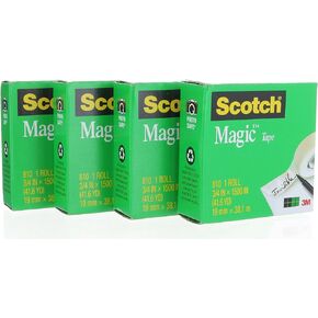 Scotch Magic Tape 810 Refill (3/4 in X 1500 in) 4 Rolls