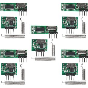 5pcs 433mhz Wireless RF Transmitter and Receiver with Antenna Ask Remote Control Module DIY Kit for Arduino