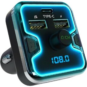Car and Driver Bluetooth FM Transmitter for Car, Dual USB & Type C PD 18W Car Charger Wireless Car Adapter Receiver Siri Google Alexa Assistant for iPhone 15 & Older, Samsung Galaxy & More