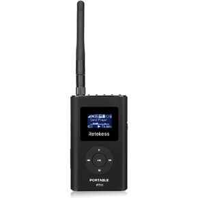 Retekess FT11 FM Transmitter,Portable FM Broadcast Transmitter for Church with Microphone, Rechargeable FM Radio Stereo Station for Drive-in Movie,Parking Lot,Support TF Card AUX Input