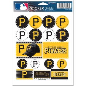 Wincraft MLB Pittsburgh Pirates Vinyl Sticker Sheet, 5" x 7"