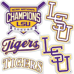 Louisiana State University LSU Tigers Geaux Sticker Vinyl Decal Laptop Water Bottle Car Scrapbook (Baseball Sheet)