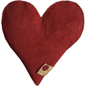 Heart-Shaped Cherry Pit-Stone Pillow, Red Denim, Hot/Cold Sleep Aid, Moist Heat Pack, Pain Relief, Microwavable-Washable, Get Well Gift-Wrapped