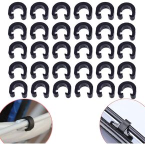 30 PCS Black Bicycle C-Clips Clamps, Road Bicycle Mountain Bike C Clips Housing Hose Guide Clamps, for Brake Derailleur Shift Cables
