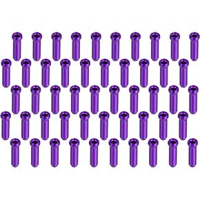 X AUTOHAUX 50pcs Bike Brake Cable Cap Bicycle Bike Shifter Brake Gear Inner Cable Cap End Tips Crimps Purple