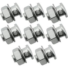 ZRM&E 8Pcs Brake Cable Regulator Clamp Lock Screw Bolt Locking Screw with Nuts and Washers for Bicycle Power Bike Mountain Bike Brake Line 26 Sliver