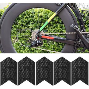 MUQZI 5 Pack Bike Frame Guard Protecter, Bicycle Chainstay Protection Sticker Silicone Anti Scratch Frame Pad for Mountain Bike, BMX, Road Bike