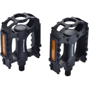 ZONKIE Bicycle Pedals, Bike Pedals, Plastic MTB Pedals, 1/2 Inch