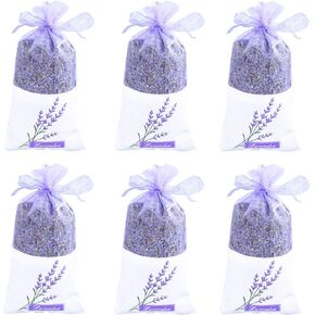 TooGet Lavender Sachet Bags, Natural Ultra Blue Lavender Buds for Home Fragrance, Room decorations and Fresh Lavender Scent Sachets - Pack of 6