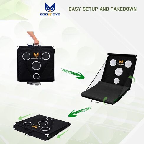 Golf Practice Chipping Net, Putting Green Indoor Set, Automatic Ball Return, Easy Set Up, Indoor/Home/Office, 4 Real Golf Balls, Putting Cup, Golf Ball Marking Tool Kit, Perfect Golf Gift in Kuwait