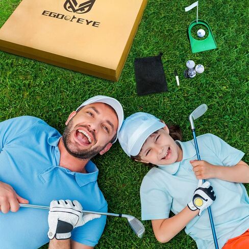 Golf Practice Chipping Net, Putting Green Indoor Set, Automatic Ball Return, Easy Set Up, Indoor/Home/Office, 4 Real Golf Balls, Putting Cup, Golf Ball Marking Tool Kit, Perfect Golf Gift in Kuwait