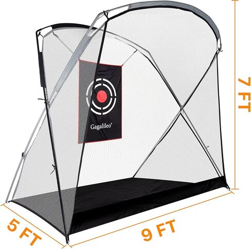 Gagalileo Golf Hitting Net شبكة تدريب الجولف شديدة التحمل لنطاق القيادة في الفناء الخلفي للمنزل مع هدف وحقيبة حمل 9 (طول) × 5 (عرض) × 7 (ارتفاع) قدم in Kuwait