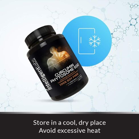 Intelligent Labs 500 مجم ميريفا كركمين فيتوسوم، 2900% أفضل امتصاصًا من كركم الكركم العادي، 100% خالي من الصويا، 120 كبسولة في كل زجاجة، مركب فيتوسوم الكركمين الكركم in Kuwait