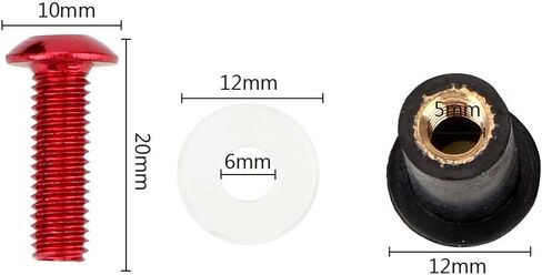 10PCS M5x15mm Universal Motorcycle Windscreen Windshield CNC Bolts Screws Nut Fastener for Honda Suzuki Yamaha Kawasaki (Black) in Saudi Arabia