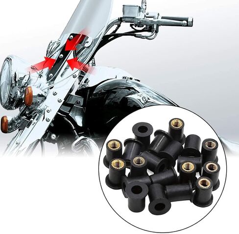 10PCS M5x15mm Universal Motorcycle Windscreen Windshield CNC Bolts Screws Nut Fastener for Honda Suzuki Yamaha Kawasaki (Black) in Saudi Arabia