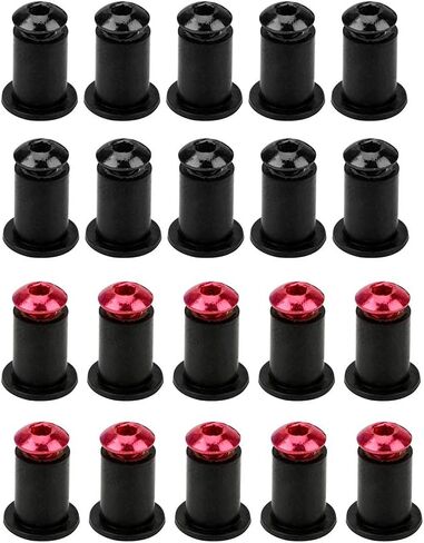 10PCS M5x15mm Universal Motorcycle Windscreen Windshield CNC Bolts Screws Nut Fastener for Honda Suzuki Yamaha Kawasaki (Black) in Saudi Arabia