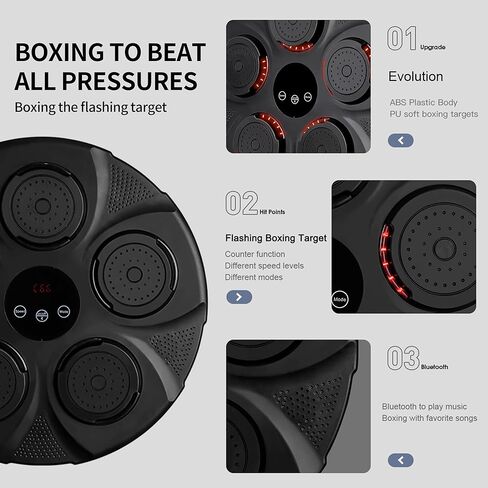 حقيبة وسادة ملاكمة موسيقية من Leikefitness مثبتة على الحائط مع قفازات معدات تدريب للتمرين الداخلي in Kuwait