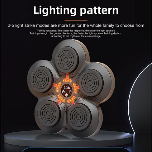 آلة ملاكمة موسيقية مع قفازات ملاكمة، مدرب ملاكمة موسيقى بلوتوث ذكي مثبت على الحائط، معدات ملاكمة لتدريب الملاكمة، آلة هدف الملاكمة للتمرين المنزلي in Kuwait