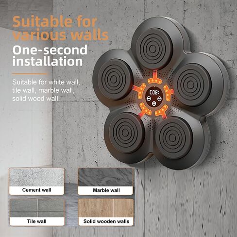 آلة ملاكمة موسيقية مع قفازات ملاكمة، مدرب ملاكمة موسيقى بلوتوث ذكي مثبت على الحائط، معدات ملاكمة لتدريب الملاكمة، آلة هدف الملاكمة للتمرين المنزلي in Kuwait