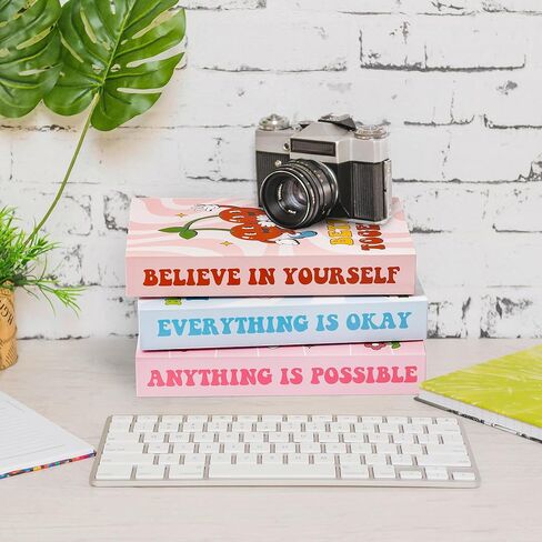 6 قطع من الكتب المزيفة المزخرفة باللون الوردي Preppy، كتب Preppy Happy Face Howdy Faux الجمالية لديكور غرفة المعيشة والكتب المكدسة المزخرفة ورف طاولة القهوة ورف الكتب وديكور المنزل (Preppy) in Kuwait