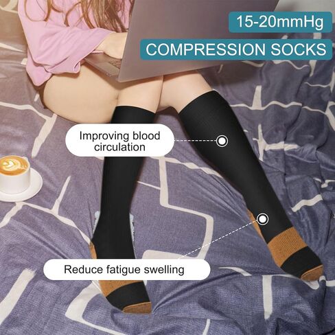 4 Pack Compression Socks for Women & Men 15-20 mmHg - Best Support for Nurses, Running, Hiking, Recovery in Saudi Arabia