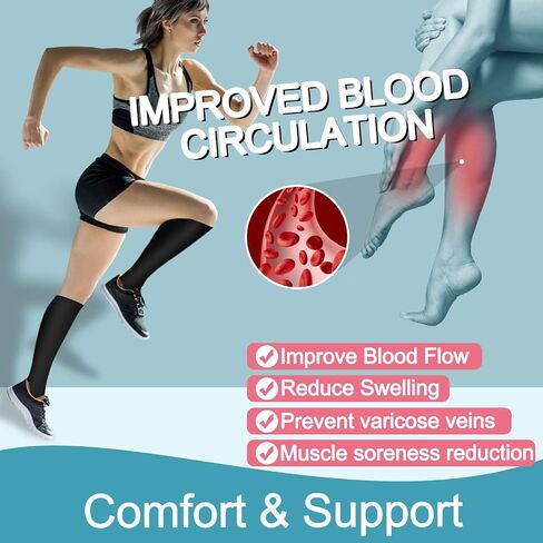 4 Pack Compression Socks for Women & Men 15-20 mmHg - Best Support for Nurses, Running, Hiking, Recovery in Saudi Arabia