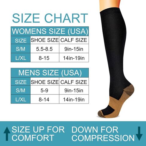 4 Pack Compression Socks for Women & Men 15-20 mmHg - Best Support for Nurses, Running, Hiking, Recovery in Saudi Arabia