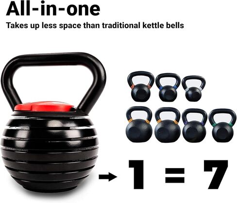 Kettlebell قابل للتعديل مع 7 مستويات للوزن من 10 إلى 40 رطلاً. مثالي لتمارين البطن والذراعين والساقين والظهر [Victor Fitness VFAKB40] in Kuwait