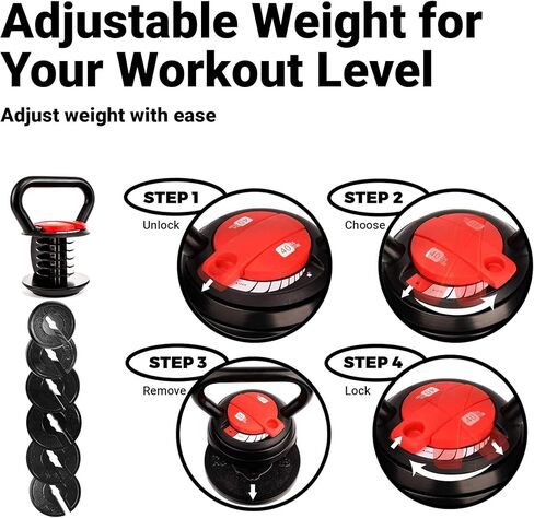 Kettlebell قابل للتعديل مع 7 مستويات للوزن من 10 إلى 40 رطلاً. مثالي لتمارين البطن والذراعين والساقين والظهر [Victor Fitness VFAKB40] in Kuwait