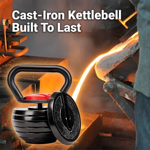 Kettlebell قابل للتعديل مع 7 مستويات للوزن من 10 إلى 40 رطلاً. مثالي لتمارين البطن والذراعين والساقين والظهر [Victor Fitness VFAKB40] in Kuwait