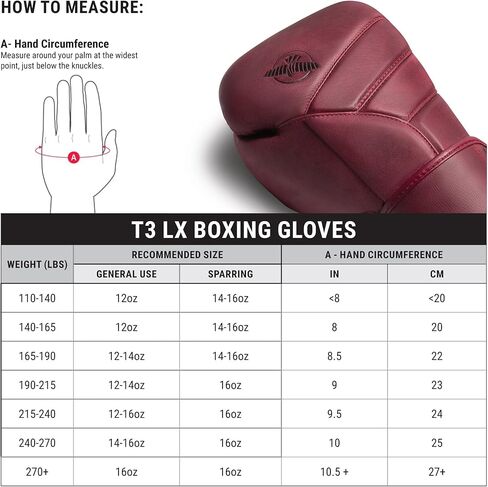 Hayabusa T3 LX Leather Boxing Gloves Men and Women for Training Sparring Heavy Bag and Mitt Work in Saudi Arabia