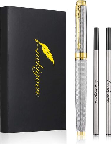 Rollerball Pen for Men Women Luxury Metal Executive Pens Home Office Use with 2 Extra Refills Black Ink 0.7mm G2(gold) in Saudi Arabia