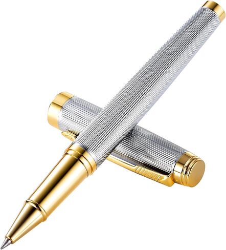 Rollerball Pen for Men Women Luxury Metal Executive Pens Home Office Use with 2 Extra Refills Black Ink 0.7mm G2(gold) in Saudi Arabia