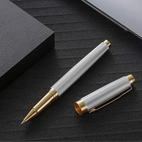 Rollerball Pen for Men Women Luxury Metal Executive Pens Home Office Use with 2 Extra Refills Black Ink 0.7mm G2(gold) in Saudi Arabia