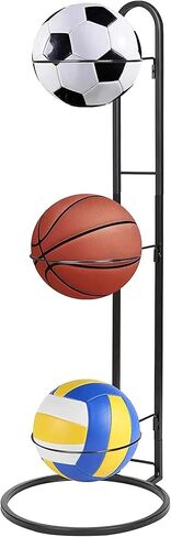 Basketball Ball Storage Rack, 3 Tier Cube Ball Storage Holder, Garage Sports Organizer,Indoor Removable Vertical Display Stand for Basketball Football Volleyball in Saudi Arabia