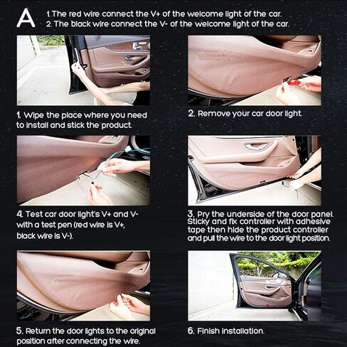 Car Door LED Warning Light, 2 Pcs 48 Inch Flexible Dual Color Strip Light White & Red Sequential Switchback, Safety Light, Strobe Lights for Anti Rear-end Collision in Kuwait