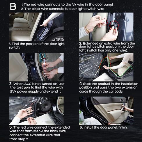 Car Door LED Warning Light, 2 Pcs 48 Inch Flexible Dual Color Strip Light White & Red Sequential Switchback, Safety Light, Strobe Lights for Anti Rear-end Collision in Kuwait