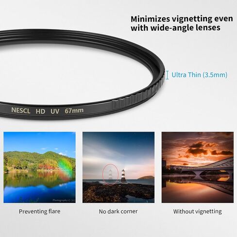 72mm UV Protection Filter 30 Multi-Layer Coatings HD Optical Glass/Ultra-Slim Brass Frame/Low Reflection/Scratch Resistant Ultraviolet UV Filter for 72mm Camera Lens in Kuwait