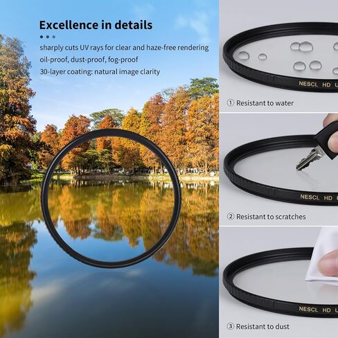 72mm UV Protection Filter 30 Multi-Layer Coatings HD Optical Glass/Ultra-Slim Brass Frame/Low Reflection/Scratch Resistant Ultraviolet UV Filter for 72mm Camera Lens in Kuwait