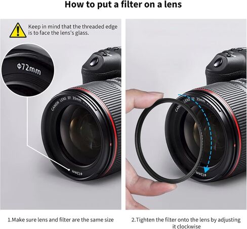 72mm UV Protection Filter 30 Multi-Layer Coatings HD Optical Glass/Ultra-Slim Brass Frame/Low Reflection/Scratch Resistant Ultraviolet UV Filter for 72mm Camera Lens in Kuwait