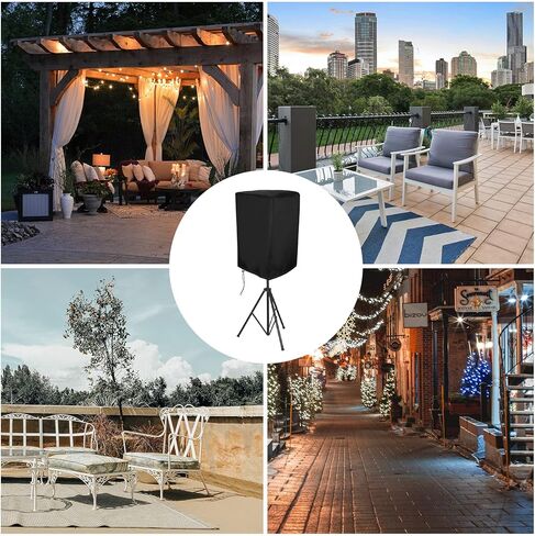 غطاء مكبر صوت يعمل بالخارج مقاس 12 بوصة، غطاء مكبر صوت قائم من القماش غطاء مكبر صوت حقيبة مكبر صوت غطاء واقي من الشمس مقاوم للماء حقيبة حماية من الغبار (أسود) in Kuwait