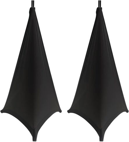 Speaker Stand Cover Tripod Stand Skirt Skrim Floor Speaker Tripod Support Stand Cover Skirt 3 Side DJ Speaker Cover with Travel Bag for Weddings Banquets Events Black (1Pack) in Saudi Arabia