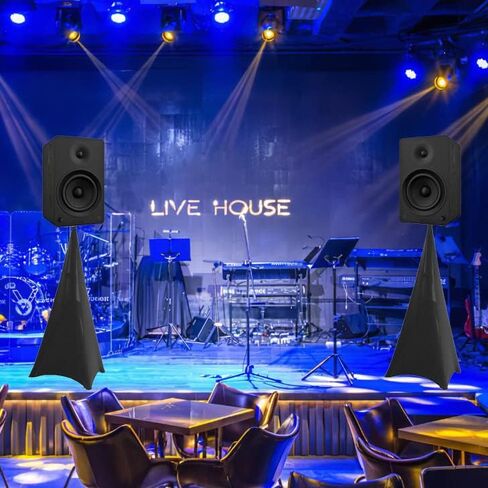 Speaker Stand Cover Tripod Stand Skirt Skrim Floor Speaker Tripod Support Stand Cover Skirt 3 Side DJ Speaker Cover with Travel Bag for Weddings Banquets Events Black (1Pack) in Saudi Arabia