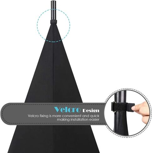 Speaker Stand Cover Tripod Stand Skirt Skrim Floor Speaker Tripod Support Stand Cover Skirt 3 Side DJ Speaker Cover with Travel Bag for Weddings Banquets Events Black (1Pack) in Saudi Arabia