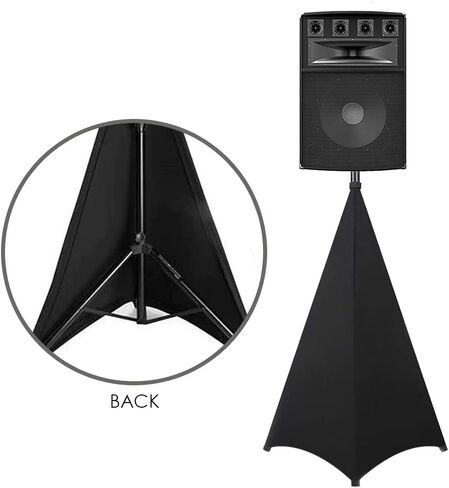 Speaker Stand Cover Tripod Stand Skirt Skrim Floor Speaker Tripod Support Stand Cover Skirt 3 Side DJ Speaker Cover with Travel Bag for Weddings Banquets Events Black (1Pack) in Saudi Arabia