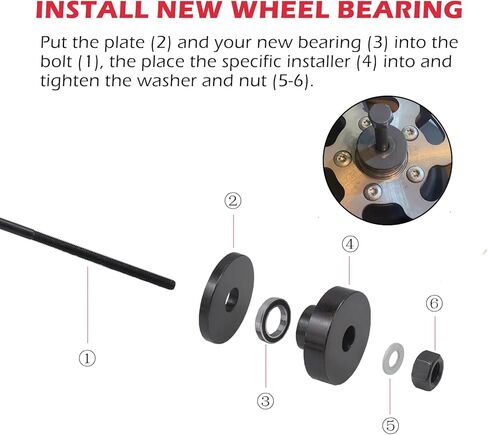 Wheel Bearing Puller Kit for Harley Davidson - Removes and Installs 0.75", 1.0" and 25mm Sealed Motorcycle Wheel Bearings in Kuwait