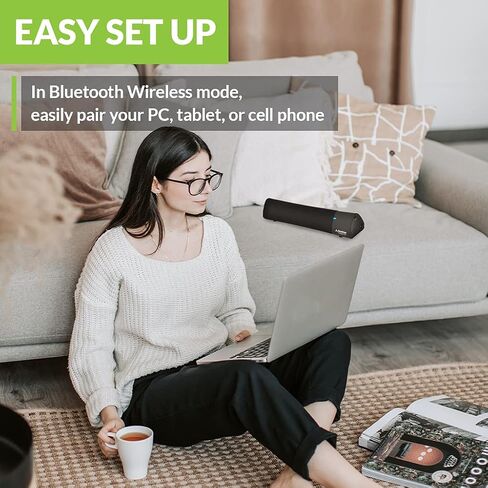 Avantree aptX Low Latency Portable Bluetooth 5.0 Speaker, Clear Dialogue, Enhanced Bass, 3D Surround Sound, 10W Wireless Mini Soundbar for Laptop, MacBook, TV, Cellphone, PC Computer - Torpedo Plus in Kuwait