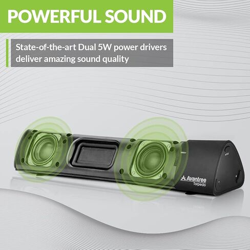 Avantree aptX Low Latency Portable Bluetooth 5.0 Speaker, Clear Dialogue, Enhanced Bass, 3D Surround Sound, 10W Wireless Mini Soundbar for Laptop, MacBook, TV, Cellphone, PC Computer - Torpedo Plus in Kuwait